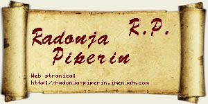 Radonja Piperin vizit kartica